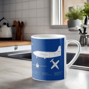ベルX-1 – 飛行機の設計図プランABD コーヒーマグカップ