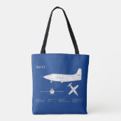 ベルX-1 – 飛行機の設計図プランABD トートバッグ (裏面)