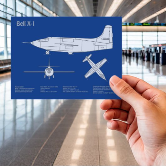 ベルX-1 – 飛行機の設計図プランABD ポストカード