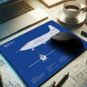 ベルX-1 – 飛行機の設計図プランABD マウスパッド