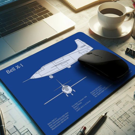 ベルX-1 – 飛行機の設計図プランABD マウスパッド