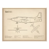 ベルX-1 – 飛行機の設計図プランSD フォトプリント            (正面)