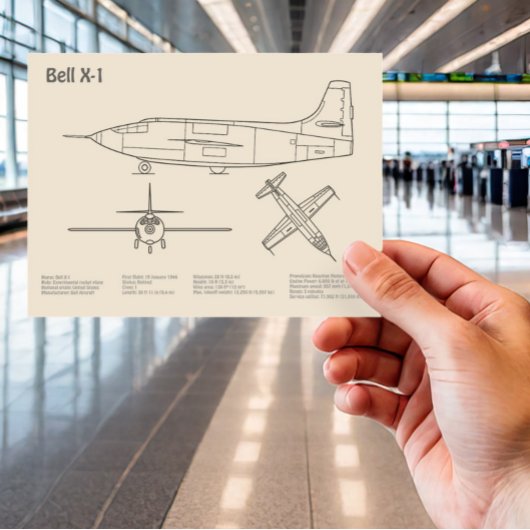 ベルX-1 – 飛行機の設計図プランSD ポストカード