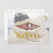 ベレイブ | 金ゴールドきらめくホリディハガキ シーズンポストカード (正面/裏面)