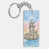 ベレムタワーリスボンポルトガルウォータカラー キーホルダー (正面左)