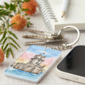 ベレムタワーリスボンポルトガルウォータカラー キーホルダー (正面右)