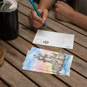 ベレムタワーリスボンポルトガルウォーターカラーポストカード 招待状