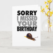 ベレユーモアのあるット誕生日カタツムリ カード (黄色い花)