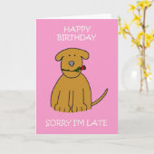 ベレーション誕生日かわいい子犬 カード (黄色い花)