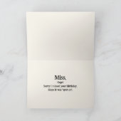 ベレーテッド誕生日バック射撃、 発砲アボウとアロー カード (内部)