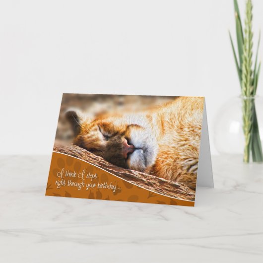 ベレート誕生日おもしろいクーガー絵画ズ カード (正面)