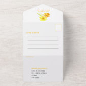 ベレードウェディングパーティー黄色のマリゴルド水の色 オールインワン招待状 (外側)