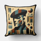 ベレーモダントを着た中世紀美術の男 クッション (裏面)