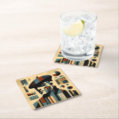 ベレーモダントを着た中世紀美術の男 スクエアペーパーコースター (インサイチュ)