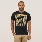 ベレーモダントを着た中世紀美術の男 Tシャツ (正面フル)