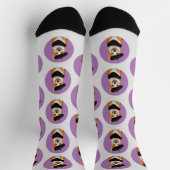 ベレー&バンダナを着たかわいいシックなコギの犬 ソックス (上部)