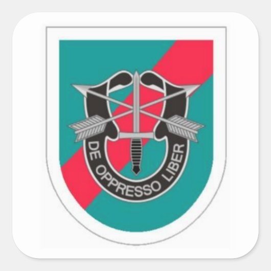 ベレーFLASH/DUI 20th特殊部隊グループステッカー スクエアシール (正面)