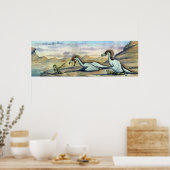 ベロキラプトルプリント ポスター (キッチン)