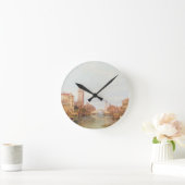 ベロナ1848年の眺め(キャンバスの油) ラウンド壁時計 (ホーム)