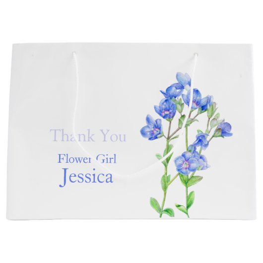 ベロニカ結婚の青い花の女の子の好意抱き枕 ラージペーパーバッグ (正面)