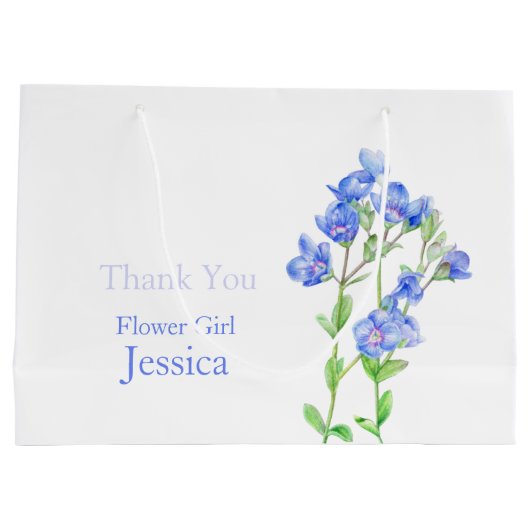 ベロニカ結婚の青い花の女の子の好意抱き枕 ラージペーパーバッグ (裏面)