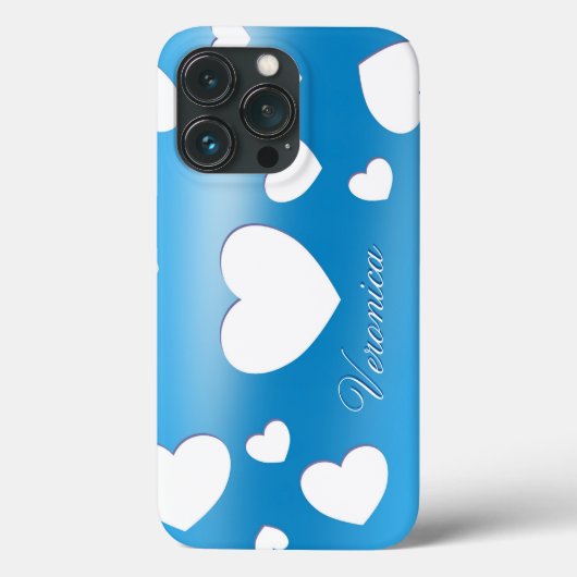 ベロニカ – かわいいハート – ロマンチックな青いiPhoneケース Case-Mate iPhoneケース (裏面)