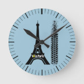 ベロパリバイクエッフェルタワー ラウンド壁時計 (正面)