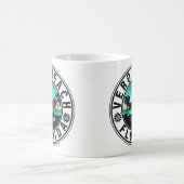 ベロビーチフロリダパームツリーレトロサンセット コーヒーマグカップ (中央)