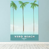 ベロビーチフロリダヴィンテージ旅行ポスター キャンバスプリント (インサイチュ (ウッドフロア))