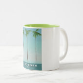 ベロビーチフロリダヴィンテージ旅行ポスター ツートーンマグカップ (正面右)