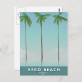 ベロビーチフロリダヴィンテージ旅行ポスター ポストカード (正面/裏面)