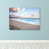 ベローズビーチ，オアフ，ハワイ キャンバスプリント (インサイチュ (ウッドフロア))