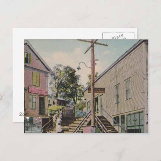 ベローズ滝、バーモントヴィンテージ階段ポストカード ポストカード (正面/裏面)