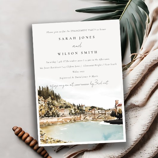 ベローナアディゲリバーイタリアウォーターカラー婚約 招待状