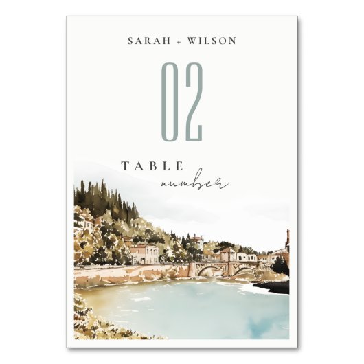 ベローナアディゲリバーイタリアウォーター結婚カラー テーブルナンバー (裏面)