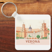ベローナイタリアパステルトラベルジュリエズバルコニー キーホルダー (正面)