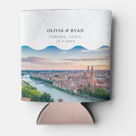 ベローナイタリア結婚式の引き出物カスタム 缶クーラー (正面)