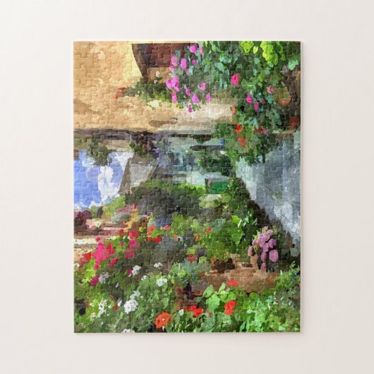 ベローナカラフルヴィレッジアクアレレアートズ絵画ーズ ジグソーパズル (縦)