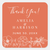 ベローナサンセットエレガントフローラ結婚ズ・サンキュー スクエアシール (正面)