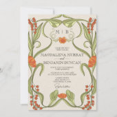 ベローナサンセットオレンジアールヌーボーフローラ 招待状 (正面)