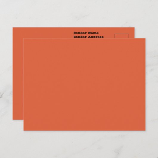 ベローナサンセットオレンジカ無地のラー ポストカード (正面/裏面)