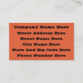 ベローナサンセットオレンジカ無地のラー 名刺 (裏面)