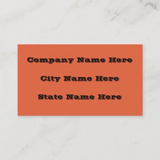 ベローナサンセットオレンジカ無地のラー 名刺 (正面)