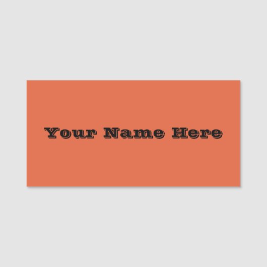 ベローナサンセットオレンジカ無地のラー 名札 (正面)