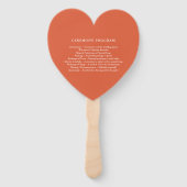 ベローナサンセットオレンジシンプル結婚式 プログラム ハンドファン (裏面)