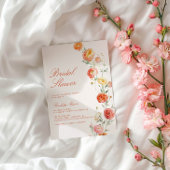 ベローナサンセットオレンジブライダルシャワーサマー花模様 招待状