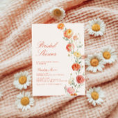 ベローナサンセットオレンジブライダルシャワーサマー花模様 招待状