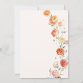 ベローナサンセットオレンジブライダルシャワーサマー花模様 招待状 (裏面)