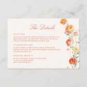 ベローナサンセットオレンジ結婚ズ詳細 エンクロージャーカード (正面)