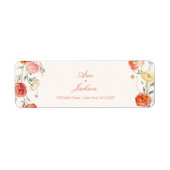 ベローナサンセットオレンジ結婚フローラ差出人住所 ラベル (正面)